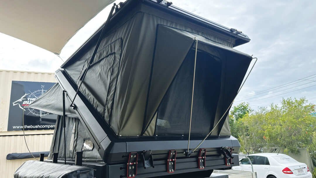 TX27 Hardshell Rooftop Tent, TX27 MAX Hardshell Rooftop Tent - end view open