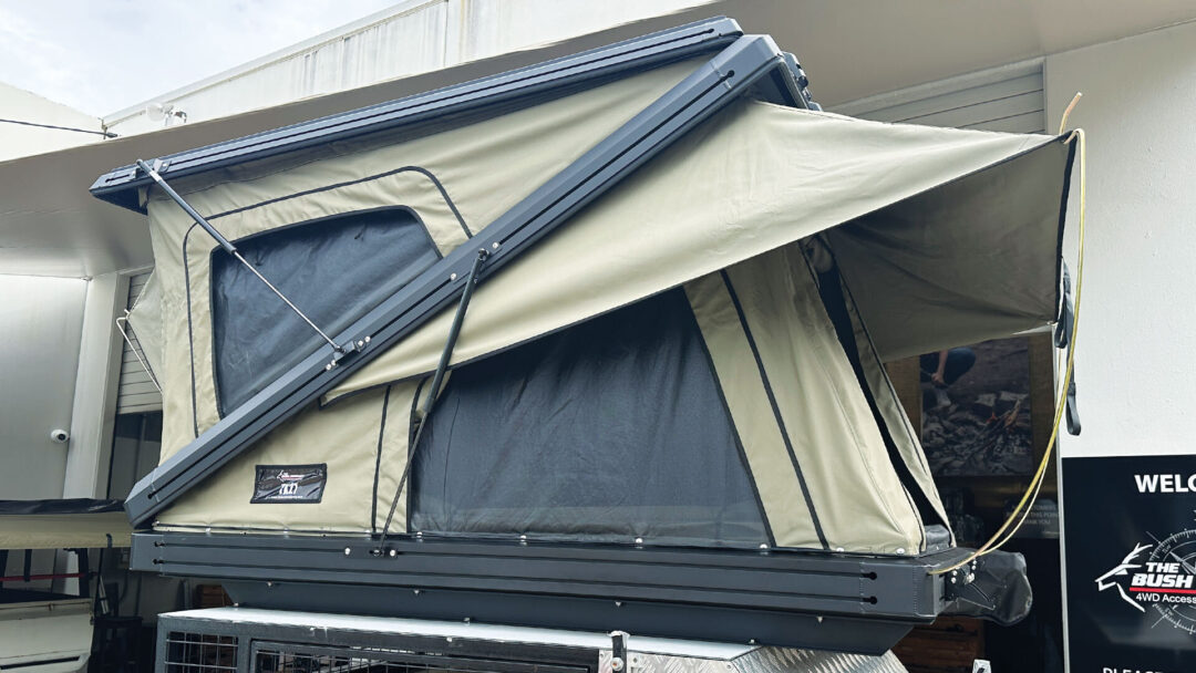 TX27 Hardshell Rooftop Tent, TX27 MAX Hardshell Rooftop Tent- side view open